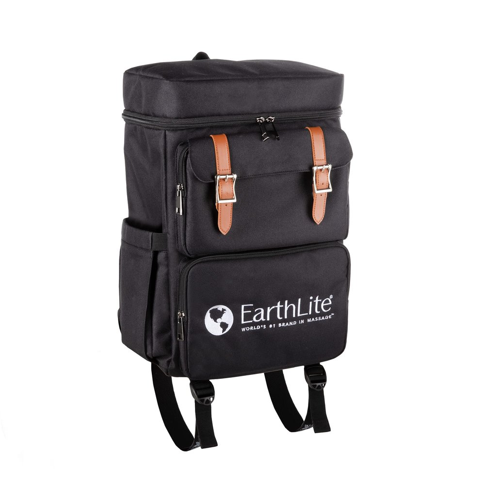 EarthLite LMT Go-Pack  The Ultimate Massage Therapist Travel Backpack. Water Resistant, USB Charging Port, Multiple Compartments, Black
