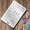 2pcs Large Abstract Face Galaxy Nail Stamping Plates Line Girl Face Pictures Stencil Moon Star Space Nail Picture Design Stamp Templates Mix Flower Leaf Starry Sky Stainless Steel Nail Art Image Plate view 3