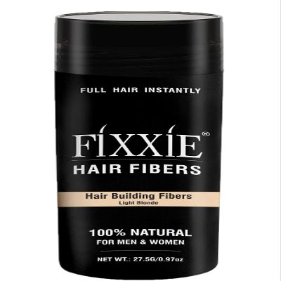 FIXXIE Hair Building Fibers LIGHT BLONDE for Thinning Hair 27.5g Bottle, Hair Fibre Concealer for Hair Loss for Men and Women, Naturally Thicker Looking Hair with Keratin Hair Fibres
