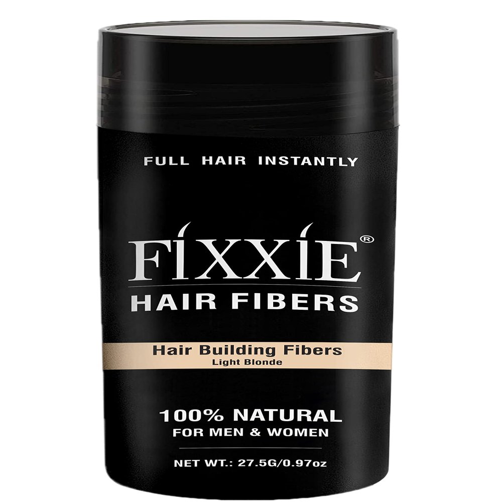 FIXXIE Hair Building Fibers LIGHT BLONDE for Thinning Hair 27.5g Bottle, Hair Fibre Concealer for Hair Loss for Men and Women, Naturally Thicker Looking Hair with Keratin Hair Fibres