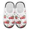 Dussdil Christmas Red Truck Candy Cane Ribbon Women Men House Slippers Home Spa Slippers Memory Foam Closed Toe Slipper Non Slip for Hotel Bedroom Travel Shoes L view 1