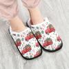 Dussdil Christmas Red Truck Candy Cane Ribbon Women Men House Slippers Home Spa Slippers Memory Foam Closed Toe Slipper Non Slip for Hotel Bedroom Travel Shoes L view 2