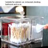 Alvinlite Q-tip Cotton Pad Holder, Swab Ball Dispenser Transparent Desktop Storage Container for Makeup Cosmetic with Lid 4-Grids view 2