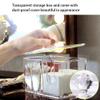 Alvinlite Q-tip Cotton Pad Holder, Swab Ball Dispenser Transparent Desktop Storage Container for Makeup Cosmetic with Lid 4-Grids view 3