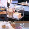 Alvinlite Q-tip Cotton Pad Holder, Swab Ball Dispenser Transparent Desktop Storage Container for Makeup Cosmetic with Lid 4-Grids view 4