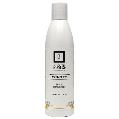 A-Cute Derm Pro-Tect SPF 20 Sunscreen Moisturize the Skin Protects Against Harmful Effects of UVA & UVB Rays Prevent Premature Aging and Wrinkling of the Skin (8.0 oz)
