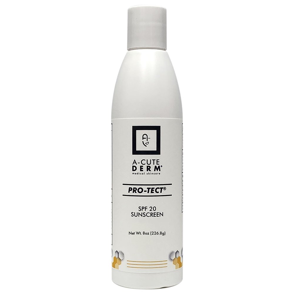 A-Cute Derm Pro-Tect SPF 20 Sunscreen Moisturize the Skin Protects Against Harmful Effects of UVA & UVB Rays Prevent Premature Aging and Wrinkling of the Skin (8.0 oz)