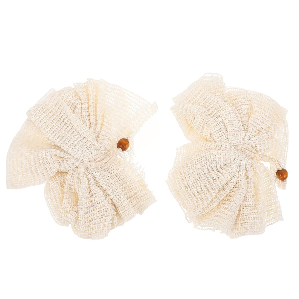 2 Pieces Bath Sponge Gloves Soft Shower Loofahs Pouf Ball Body Scrubber Exfoliator Mesh Reusable Soap Shower Essentials Christmas Bag Fillers (Beige)