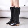 Knee High Boots Women Leather Fashion Pointed Toe Put On Thick High Heel High Boots Comfortable Casual Chunky Heel Slip-on Long Boots Shoes view 2