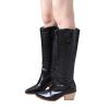 Knee High Boots Women Leather Fashion Pointed Toe Put On Thick High Heel High Boots Comfortable Casual Chunky Heel Slip-on Long Boots Shoes view 3