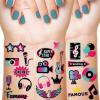 Maitys 288 Pcs Music Temporary Tattoos for Kids Disco Music Tattoos Stickers Mixed Style Hand Wrist Body Artfor Party Supplies Decorations Boys Girls Birthday Gifts view 1