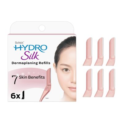 Schick Hydro Silk Dermaplaning Wand Refill Blades  Refills, 6 Professional Style