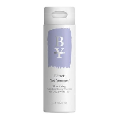 Better Not Younger Silver Lining Purple Shampoo for White & Gray Hair for Women Over 40 - Brightening & Toning Formula Neutralizes Yellow & Brassy Tones  Volumizing & Nourishing - 8.4 fl oz