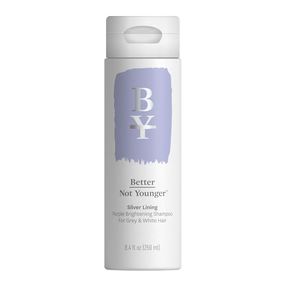 Better Not Younger Silver Lining Purple Shampoo for White & Gray Hair for Women Over 40 - Brightening & Toning Formula Neutralizes Yellow & Brassy Tones Volumizing & Nourishing - 8.4 fl oz