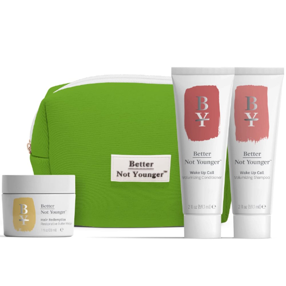 Better Not Younger Discovery Kit - Strength & Volume, Includes Hair Redemption Restorative Butter Masque, Wake Up Call Volumizing Shampoo and Conditioner 2 Fl Oz each