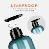 Refillable Shampoo and Conditioner Bottles, 10oz/300ml Shampoo Conditioner Body Wash Dispenser for Hotel Bathroom, 3pcs Plastic Shampoo Bottles with Pump (Blue) view 2