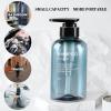 Refillable Shampoo and Conditioner Bottles, 10oz/300ml Shampoo Conditioner Body Wash Dispenser for Hotel Bathroom, 3pcs Plastic Shampoo Bottles with Pump (Blue) view 3