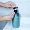 Refillable Shampoo and Conditioner Bottles, 10oz/300ml Shampoo Conditioner Body Wash Dispenser for Hotel Bathroom, 3pcs Plastic Shampoo Bottles with Pump (Blue) view 4
