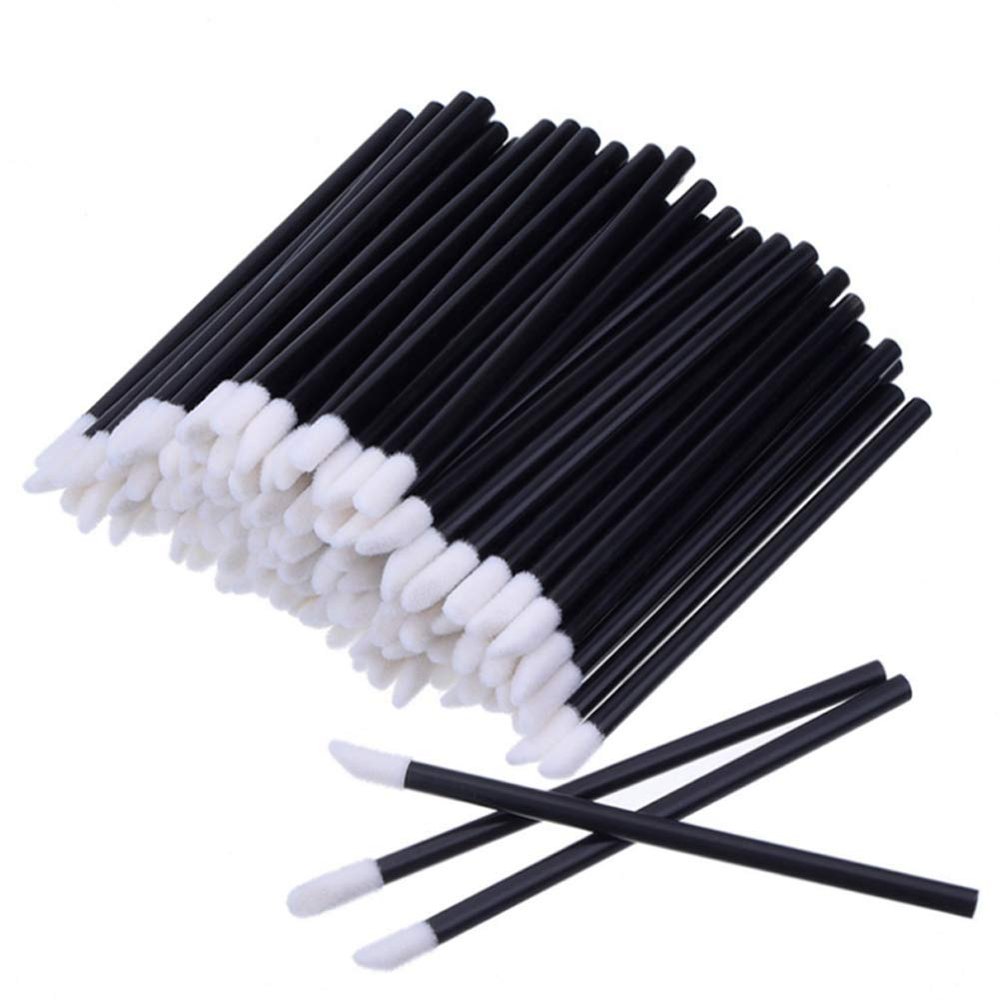 100pcs Disposable Lip Brushes Eye Lash Brush Lipstick Gloss Wands Applicator Lipstick Tester Eye Lash Brush Makeup Tool Black