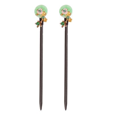 Beaupretty 2pcs Vintage Chinese Hair Bun Holders Elegant Wooden Chopsticks for Updos for Parties Weddings and Cosplay Hair Accessories for Women and Girls