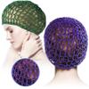 CACASO Mesh Rayon Knit Hair Caps for Women - 5Pcs Crocheted Thick Snood Hats for Sleeping, Soft Hair Accessories With Cover Ornament (Black) view 2