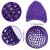 CACASO Mesh Rayon Knit Hair Caps for Women - 5Pcs Crocheted Thick Snood Hats for Sleeping, Soft Hair Accessories With Cover Ornament (Black) view 3
