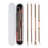 MACPLUS 4Pcs Blackhead Pimple Golden Remover Tools for Professional Tweezers Kit for Remove Acne Comedone Extractor, Black Heads Removing on Face Removal view 1