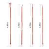 MACPLUS 4Pcs Blackhead Pimple Golden Remover Tools for Professional Tweezers Kit for Remove Acne Comedone Extractor, Black Heads Removing on Face Removal view 2