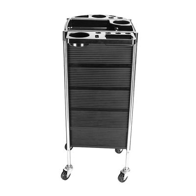 Salon Trolley Cart for Salon Station,Hair Salon Beauty Storage Car,5-Tiers Removable Hairdresser Beauty Storage Trolley,Space Saving Salon Rolling Cart (ABS & Stainless Tube Pole & Rubber Castor)