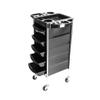 Salon Trolley Cart for Salon Station,Hair Salon Beauty Storage Car,5-Tiers Removable Hairdresser Beauty Storage Trolley,Space Saving Salon Rolling Cart (ABS & Stainless Tube Pole & Rubber Castor) view 2