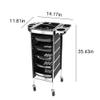 Salon Trolley Cart for Salon Station,Hair Salon Beauty Storage Car,5-Tiers Removable Hairdresser Beauty Storage Trolley,Space Saving Salon Rolling Cart (ABS & Stainless Tube Pole & Rubber Castor) view 3