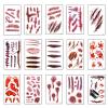 NC 6pcs Halloween Bloody Wound Tattoo Stickers Trick Scary Waterproof Temporary Tattoo D I Y Fake Tattoo Halloween Party Decoration view 3