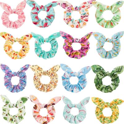 16 Pieces Cute Hair Scrunchies Kawaii Colorful Cute Unicorn Rainbow Mermaid Dog Printing Scrunchy Ponytail Holder Hair Ties Accessories for Women and Girls(Cute Style)