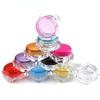 100Pcs 3g 5g / 3ml 5ml Plastic Empty Cosmetic Sample Jar Pot Vials Square Bottom Makeup Container For Face Cream Lip Balm Nail Art Storage Boxes (3g,Pink) view 1