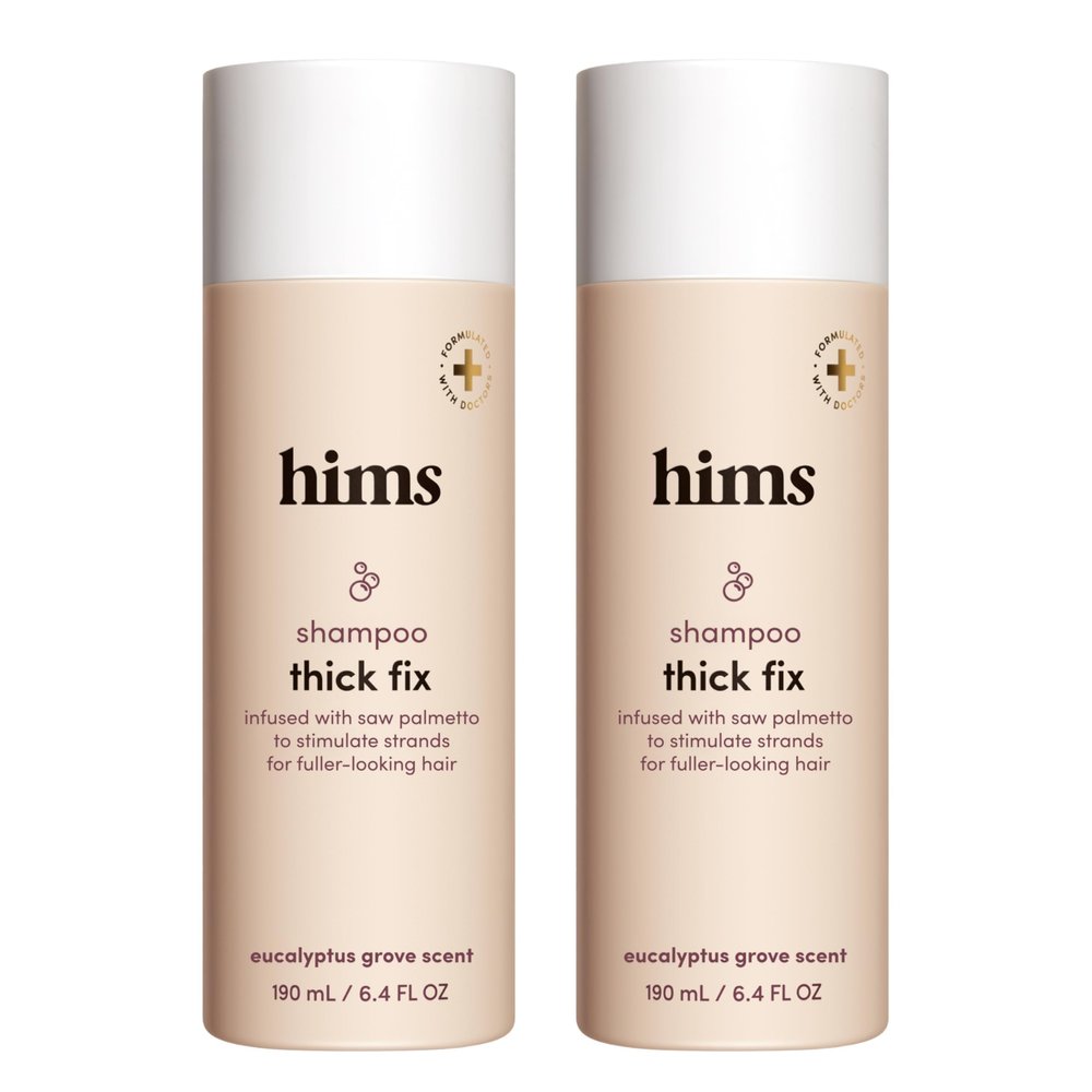 hims Thick Fix Shampoo - Saw Palmetto for Healthy Hair Growth & Thickening - Scalp Cleansing - Vegan, Sulfate-Free & Cruelty-Free - Eucalyptus Scent, 2 pack 6.4 fl oz