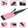 Broteen Hair Curling Iron, 3 Barrel Curling Iron Wand 1 Inch Crimper Hair Iron 25mm Waver Iron Temperature Adjustable Heat Up Quickly Last Long Mermaid Hair Waver Iron Pink view 3
