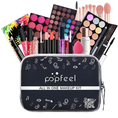 Creamoon All in One Makeup Gift Kit, Multipurpose Makeup Kit for Women Full Kit, Beauty Kit Include Lipstick Set Eye Shadow Eyebrow Pencil Lip Gloss Makeup Tools Eye Makeup(24 Pcs)