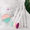 Double Side Nose Brush, Silicone Beauty Nasal Blackhead Removing Long Handle Blackhead Clean Tools,Skin Cleaning Tools for Home - Pink view 2