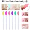 Double Side Nose Brush, Silicone Beauty Nasal Blackhead Removing Long Handle Blackhead Clean Tools,Skin Cleaning Tools for Home - Pink view 4
