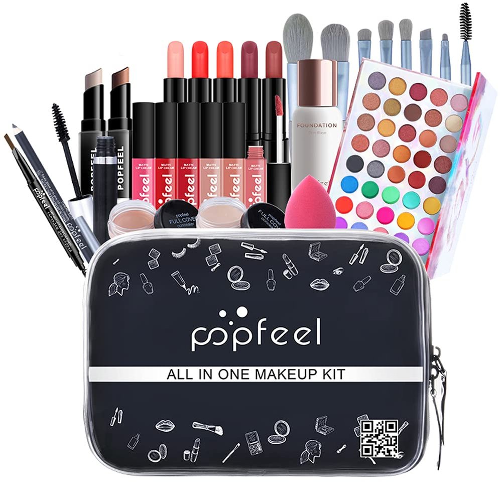 Creamoon All in One Makeup Gift Kit, Multipurpose Makeup Kit for Women Full Kit, Beauty Kit Include Lipstick Set Eye Shadow Eyebrow Pencil Makeup Tools Eye Makeup(29 Pcs)