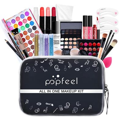 Creamoon All in One Makeup Gift Kit, Multipurpose Makeup Kit for Women Full Kit, Beauty Kit Include Eye Shadow Lipstick Set Face Makeup Makeup Tools Eyeliner Cosmetic Brush Colorful Eye Pigment (27 Pcs)