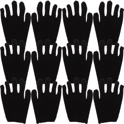 Beaupretty Black Cotton Gloves 12 Pairs Black Cotton Gloves, Jewelry Touching Car Driving Moisturizing for Men Women Size Warm Work
