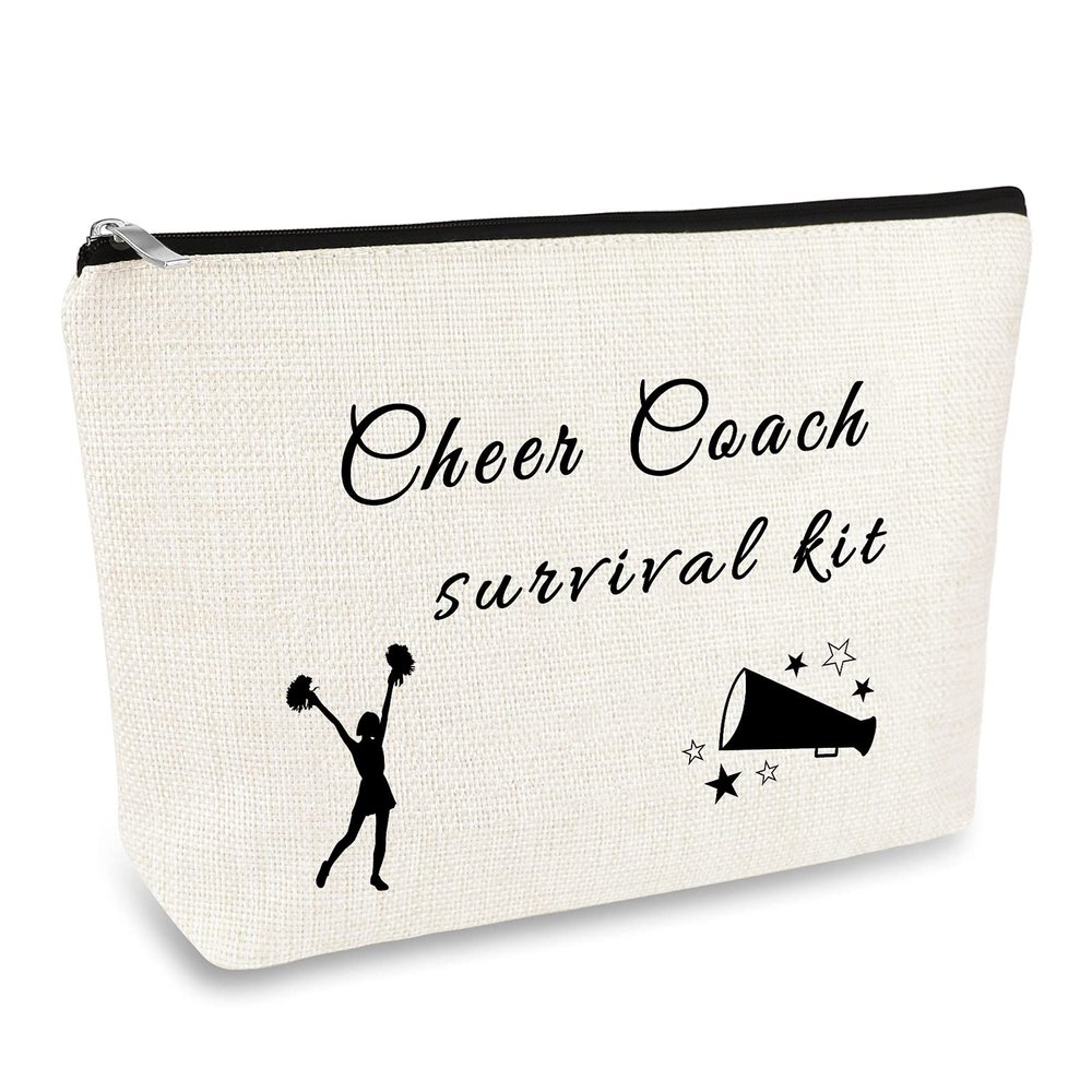 Cheer Coach Gift Cheerleading Makeup Bag Thank You Appreciation Gift for Cheer Teacher Cheerleader Cosmetic Bags Christmas Thanksgiving Graduation Gifts for Cheerleading Coach Travel Makeup Pouch