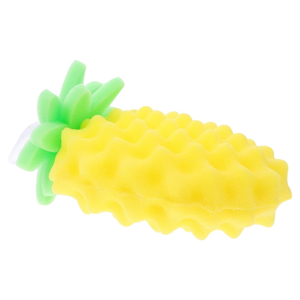 Healifty Body Scrubber Sponge Cartoon Pineapple Shaped Exfoliating Bath Sponge Loofah Bath Spa Puff Scrubber Ball Towel Shower for
