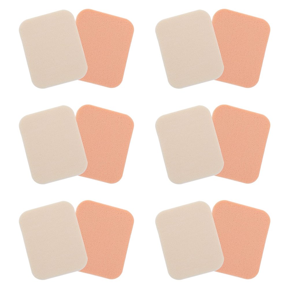 12Pcs Square Puff beauty makeup sponges Cosmetics Blush Cosmetic Puff Girl Makeup foundation foam sponge Cosmetic Accessories make up Wedges white Miss synthetic sponge