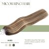 MicroLink Hair Extensions Human Hair Micro Loop Extension 0.5g/Strand 100 Strands 50g Silky Straight Micro Link Human Hair Invisible Micro Bead Hair Extensions 20 Inch, #4/613 Brown Mix with Blonde view 2