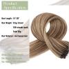 MicroLink Hair Extensions Human Hair Micro Loop Extension 0.5g/Strand 100 Strands 50g Silky Straight Micro Link Human Hair Invisible Micro Bead Hair Extensions 20 Inch, #4/613 Brown Mix with Blonde view 3