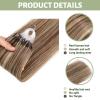 MicroLink Hair Extensions Human Hair Micro Loop Extension 0.5g/Strand 100 Strands 50g Silky Straight Micro Link Human Hair Invisible Micro Bead Hair Extensions 20 Inch, #4/613 Brown Mix with Blonde view 4