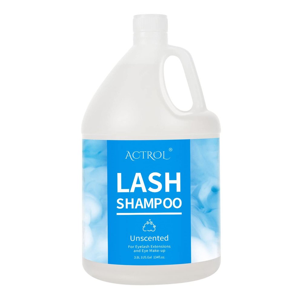 ACTROL Eyelash Extension Cleanser Gallon Unscented 3.8L Natural Lash Extension Shampoo Professional Eyelid Foaming Cleanser Paraben & Sulfate Free Non-lrritating with Salon and Home Care