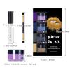 LOKFAR 4 Colors Glitter Lip Kit - Shiny Diamond and Metallic Glitter Lipstick Gloss Pigment Powder, Waterproof & Long Lasting Shimmer Lip Makeup Set for Women (Set B Cool Color) view 2